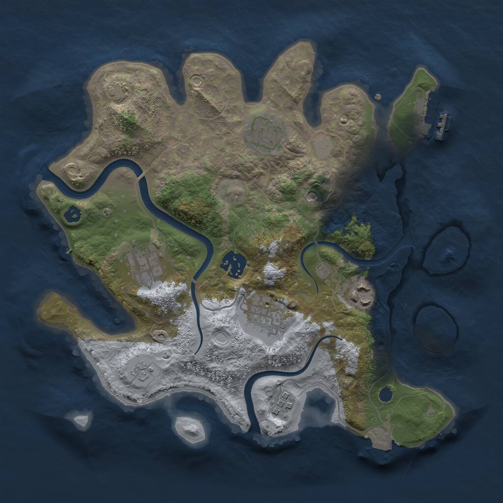 Rust Map: Procedural Map, Size: 3000, Seed: 110836, 11 Monuments