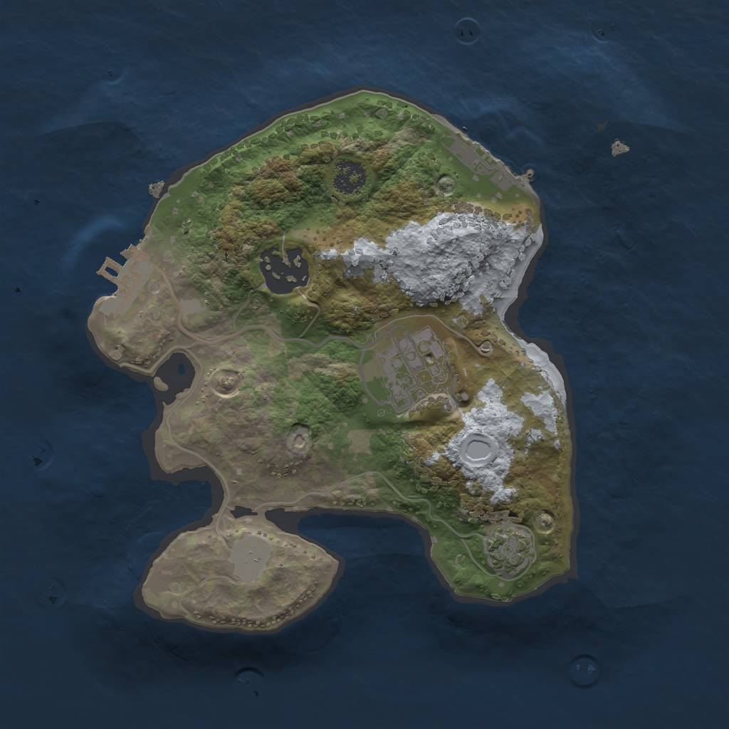Rust Map: Procedural Map, Size: 2200, Seed: 23456789, 8 Monuments