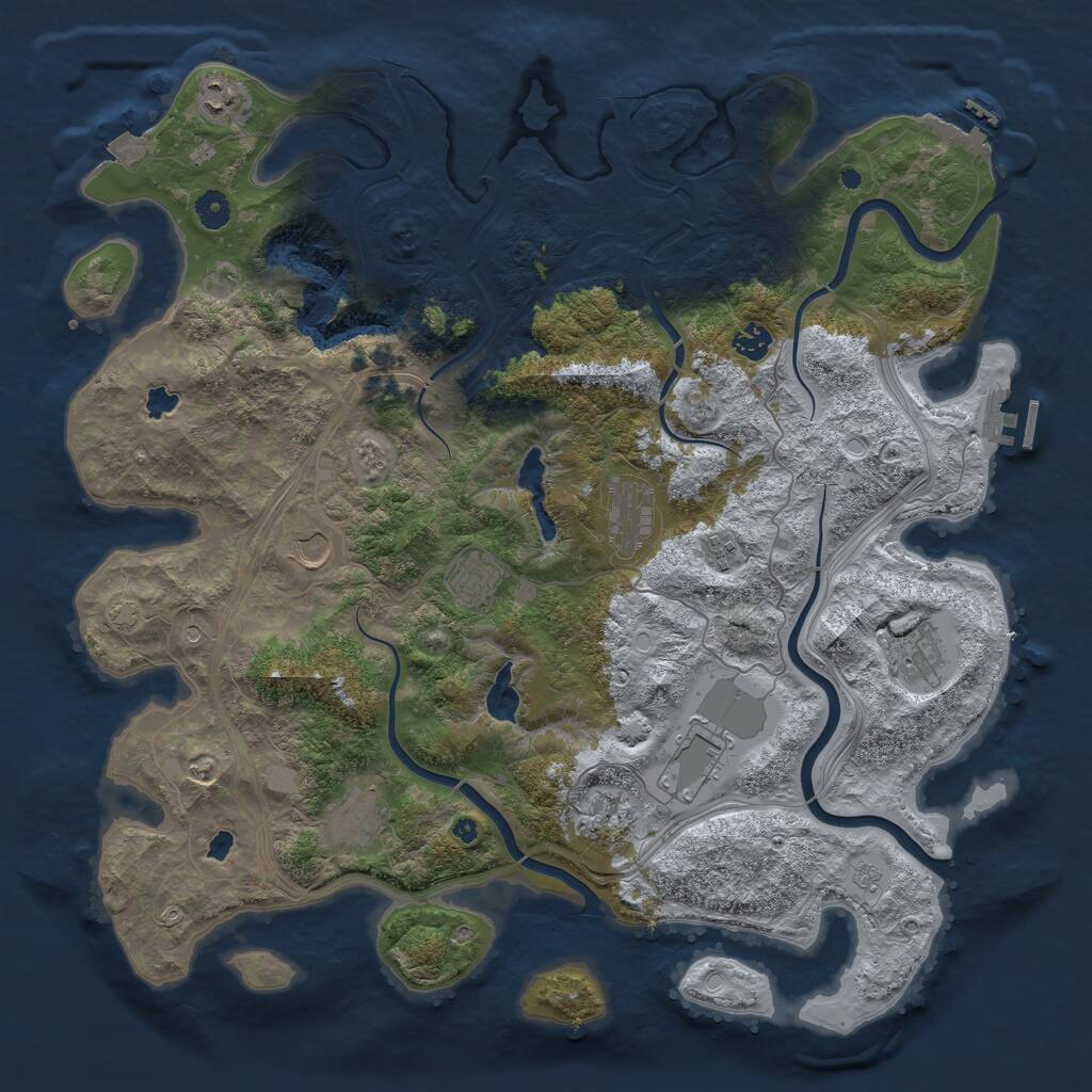 Rust Map: Procedural Map, Size: 4500, Seed: 237188464, 16 Monuments