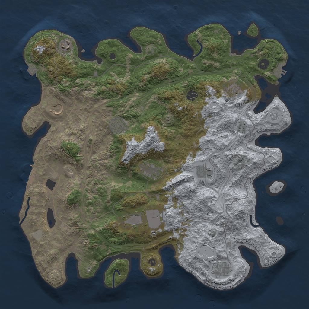 Rust Map: Procedural Map, Size: 4250, Seed: 416, 18 Monuments