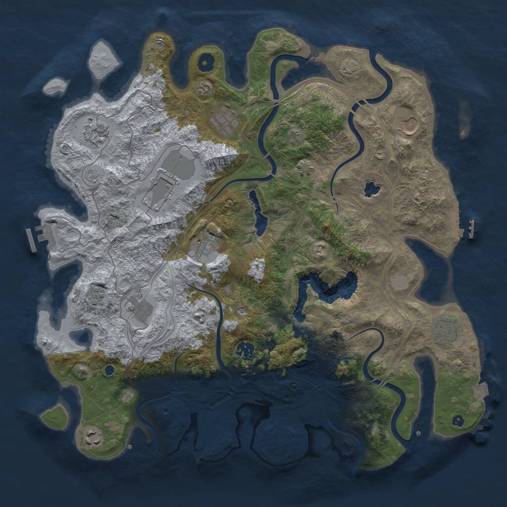 Rust Map: Procedural Map, Size: 4250, Seed: 345342525, 16 Monuments