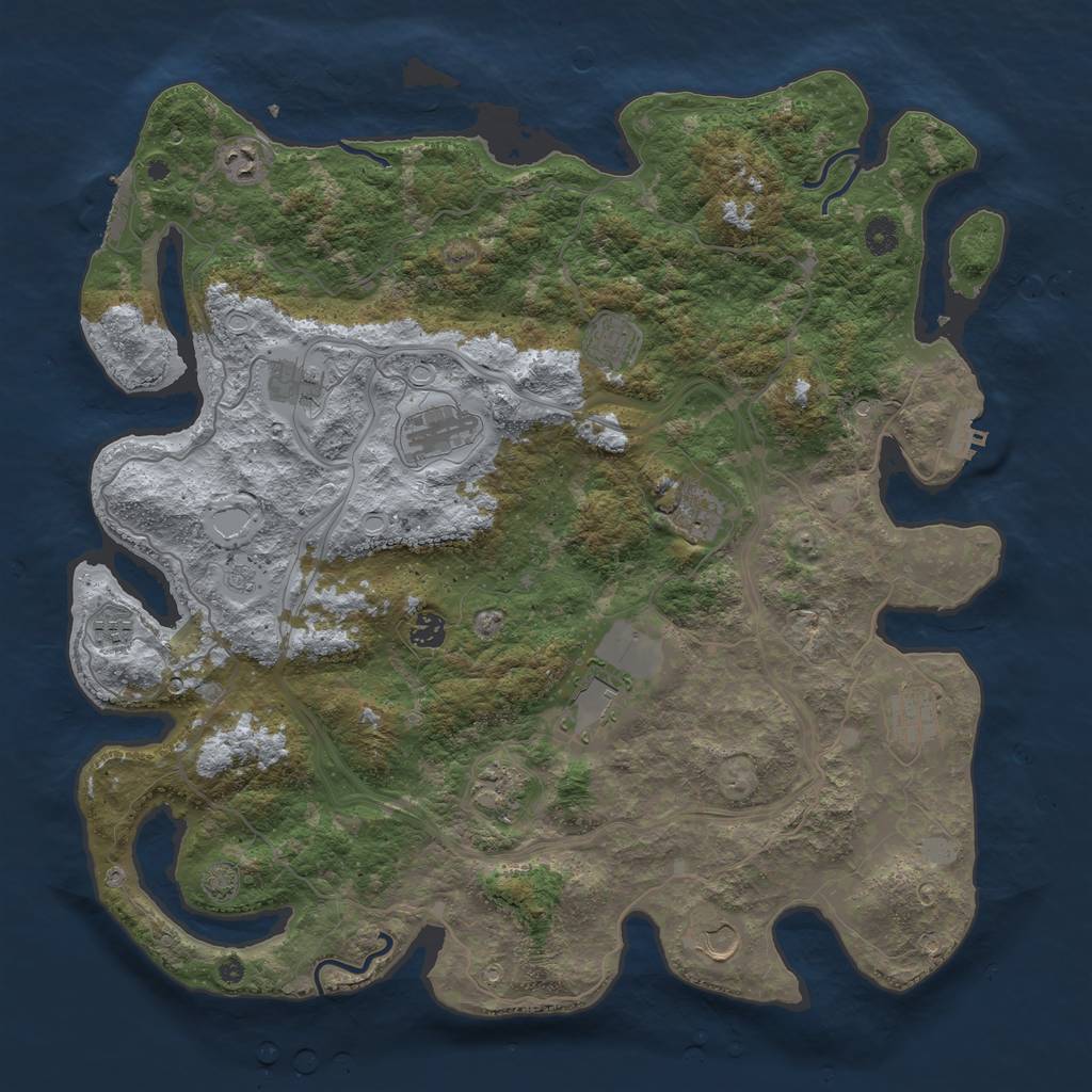 Rust Map: Procedural Map, Size: 4500, Seed: 5522679, 19 Monuments