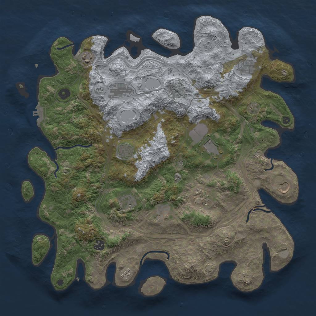 Rust Map: Procedural Map, Size: 4250, Seed: 1026960838, 18 Monuments