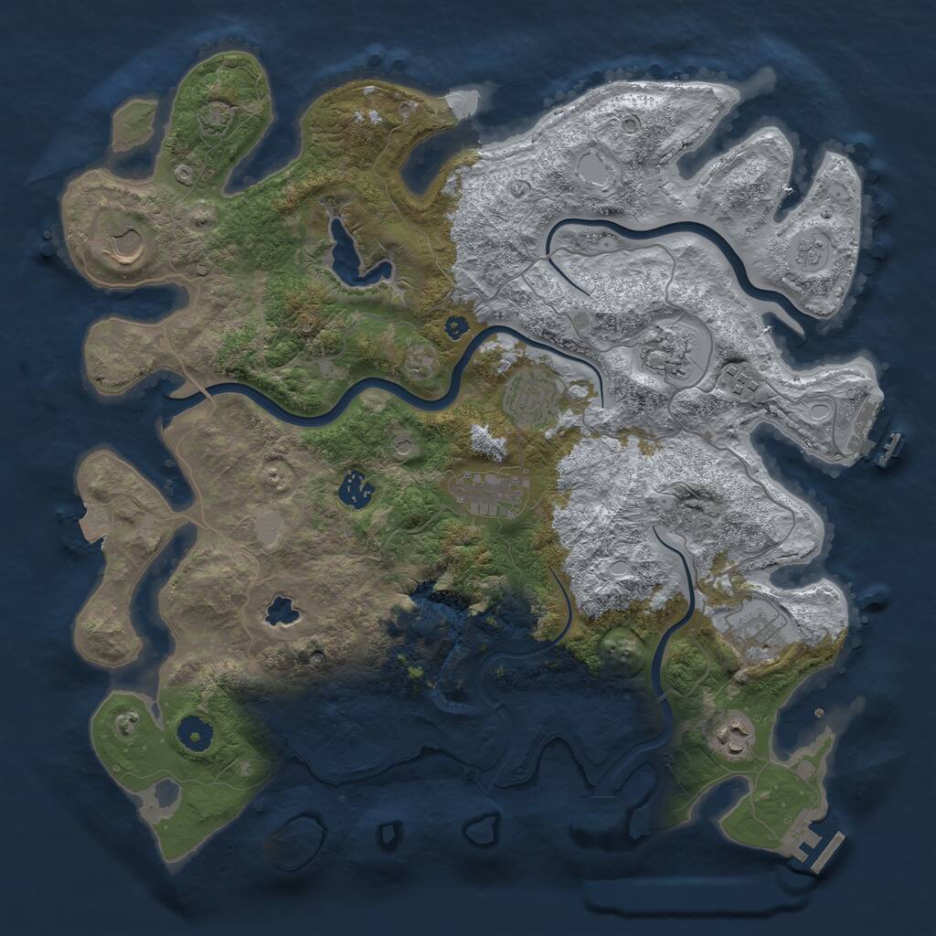 Rust Map: Procedural Map, Size: 4000, Seed: 1310549600, 14 Monuments