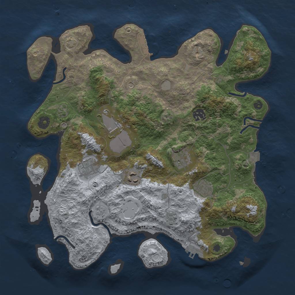 Rust Map: Procedural Map, Size: 3500, Seed: 20230601, 15 Monuments