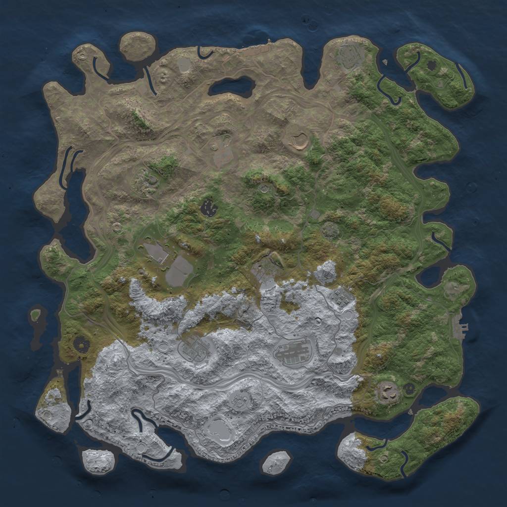 Rust Map: Procedural Map, Size: 4500, Seed: 940687706, 19 Monuments