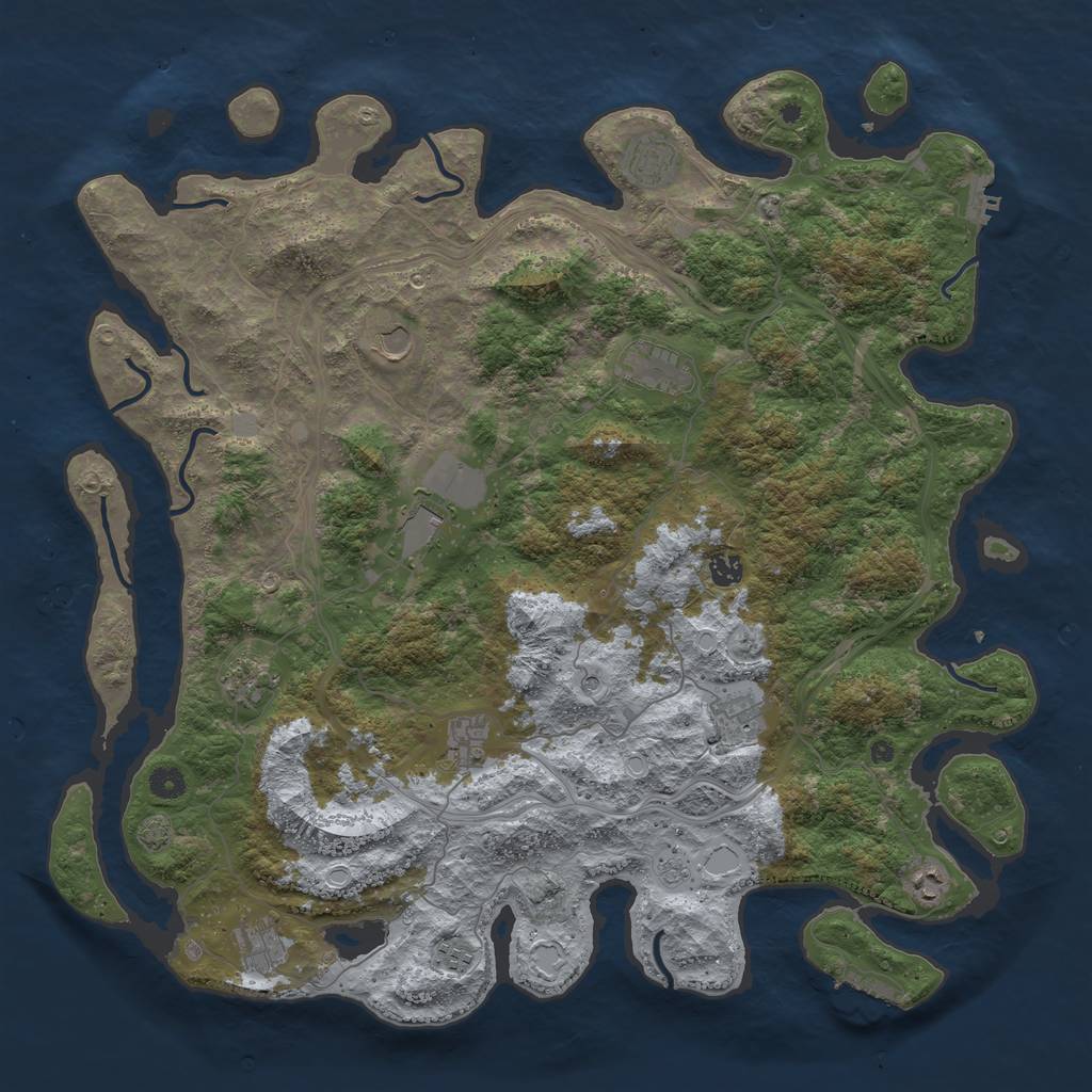 Rust Map: Procedural Map, Size: 4750, Seed: 754015235, 19 Monuments