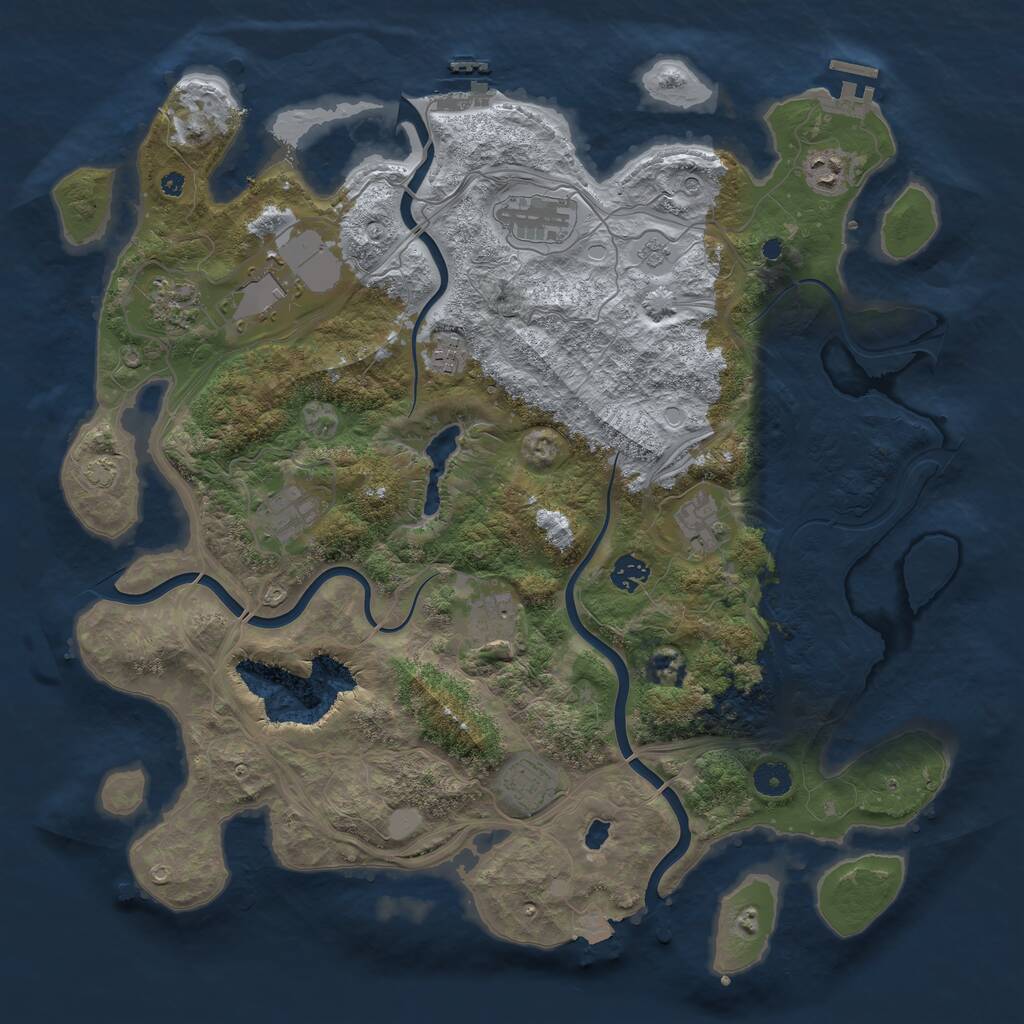 Rust Map: Procedural Map, Size: 4250, Seed: 4472, 16 Monuments