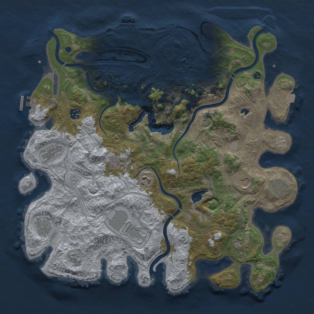 Rust Map: Procedural Map, Size: 4250, Seed: 1387164824, 16 Monuments