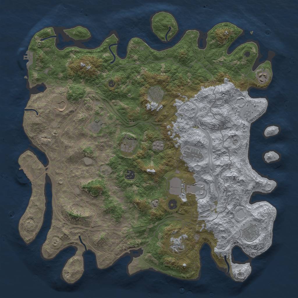 Rust Map: Procedural Map, Size: 4500, Seed: 150287, 19 Monuments