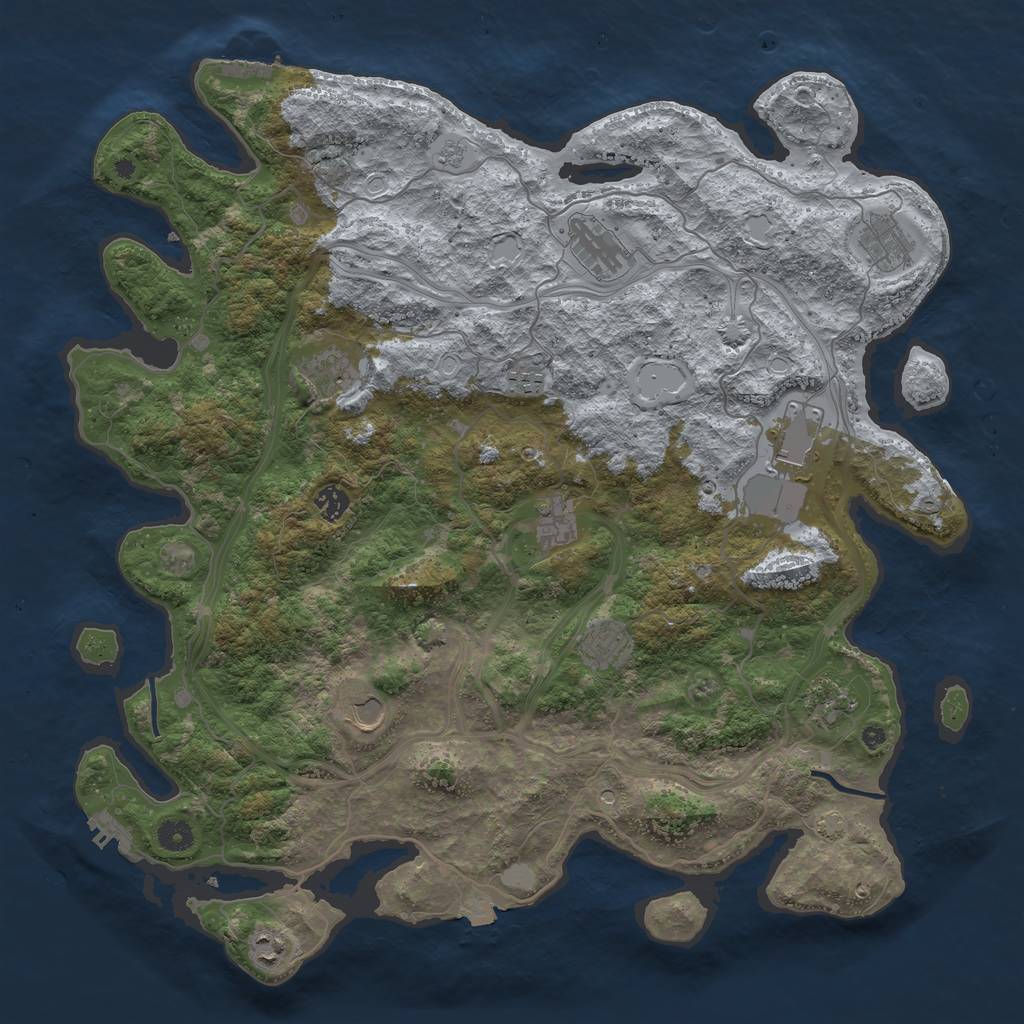 Rust Map: Procedural Map, Size: 4500, Seed: 906995462, 19 Monuments