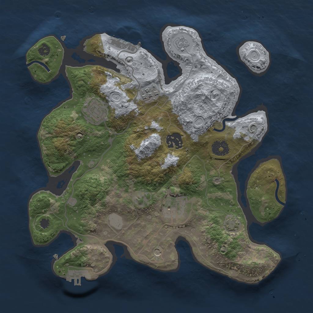 Rust Map: Procedural Map, Size: 2800, Seed: 633194970, 12 Monuments