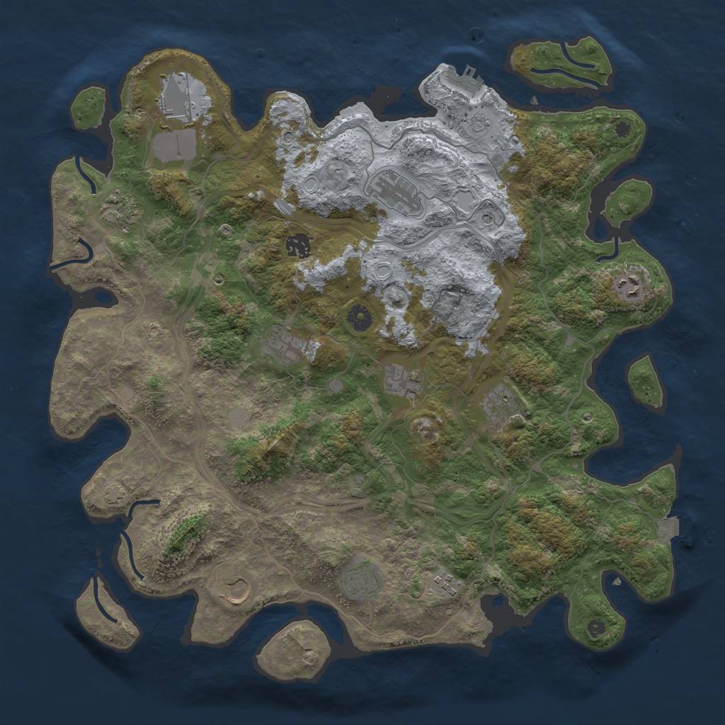Rust Map: Procedural Map, Size: 4251, Seed: 1521300628, 18 Monuments