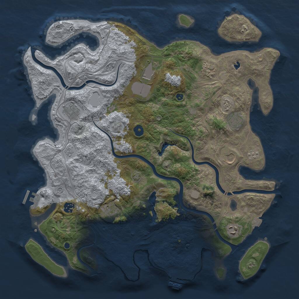 Rust Map: Procedural Map, Size: 4250, Seed: 91364884, 15 Monuments