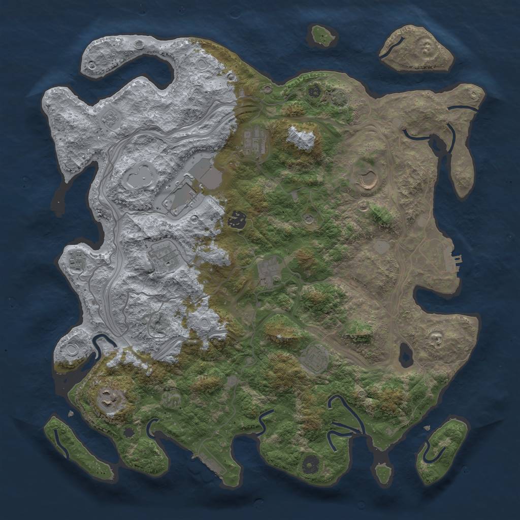 Rust Map: Procedural Map, Size: 4250, Seed: 91364884, 17 Monuments