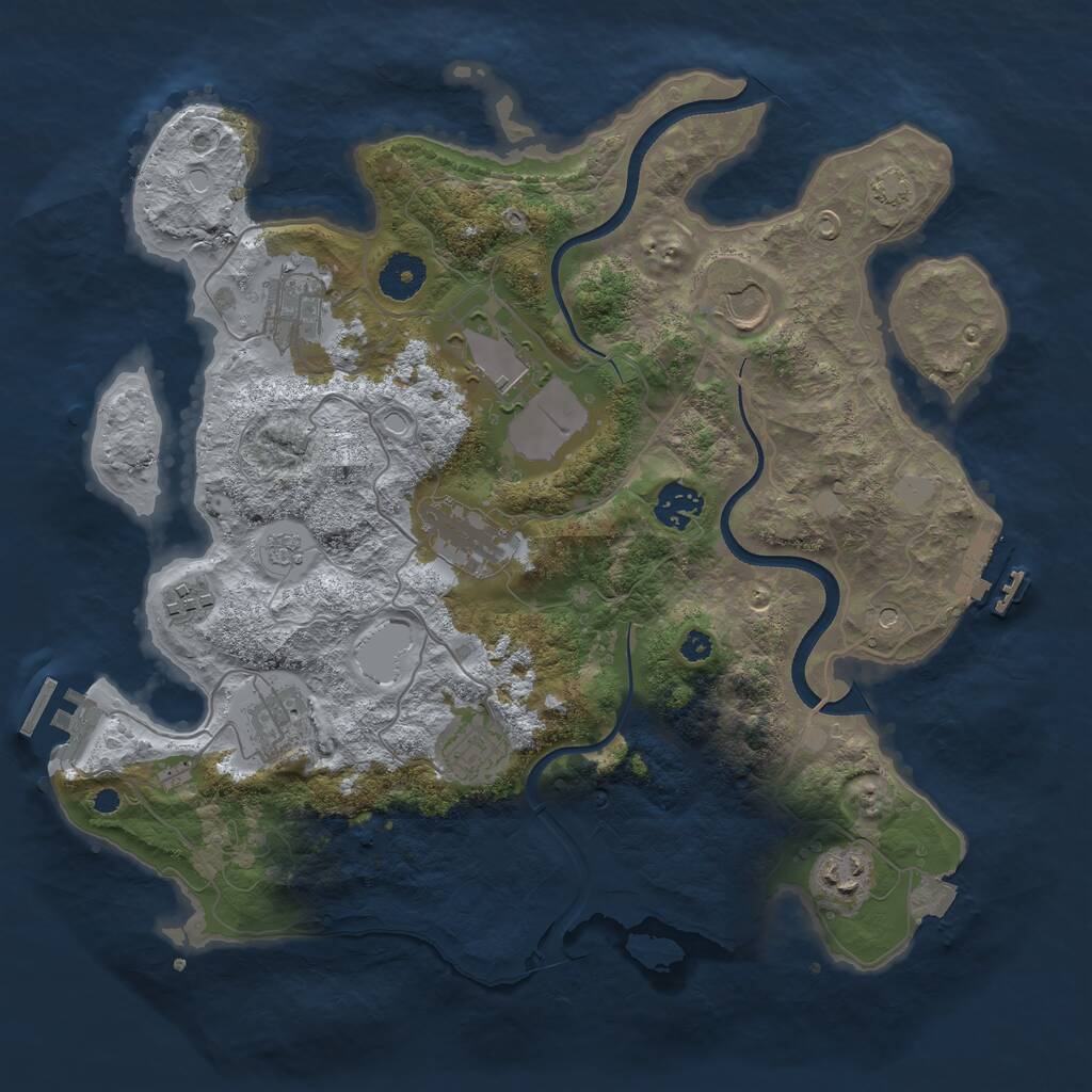 Rust Map: Procedural Map, Size: 3550, Seed: 3596434, 15 Monuments