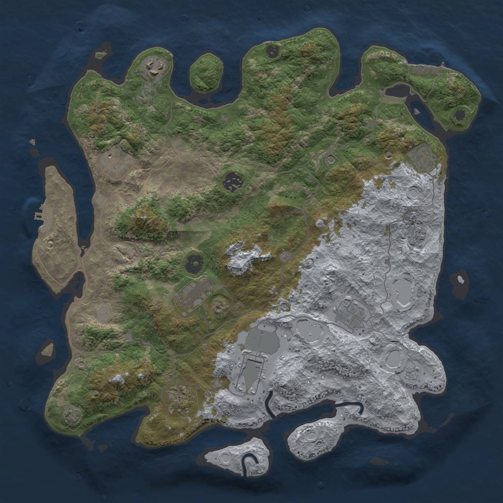 Rust Map: Procedural Map, Size: 4000, Seed: 19172160, 17 Monuments