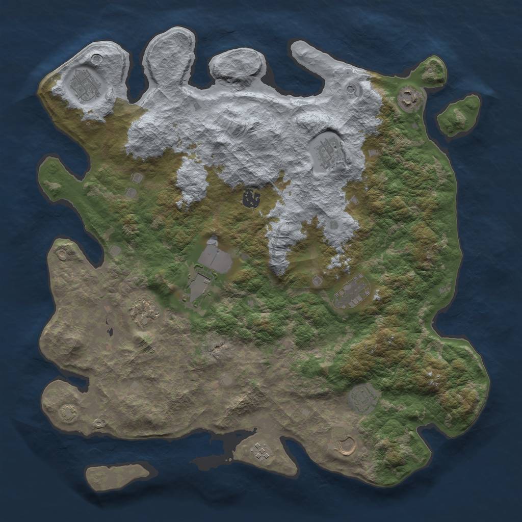 Rust Map: Barren, Size: 4250, Seed: 15368292, 14 Monuments