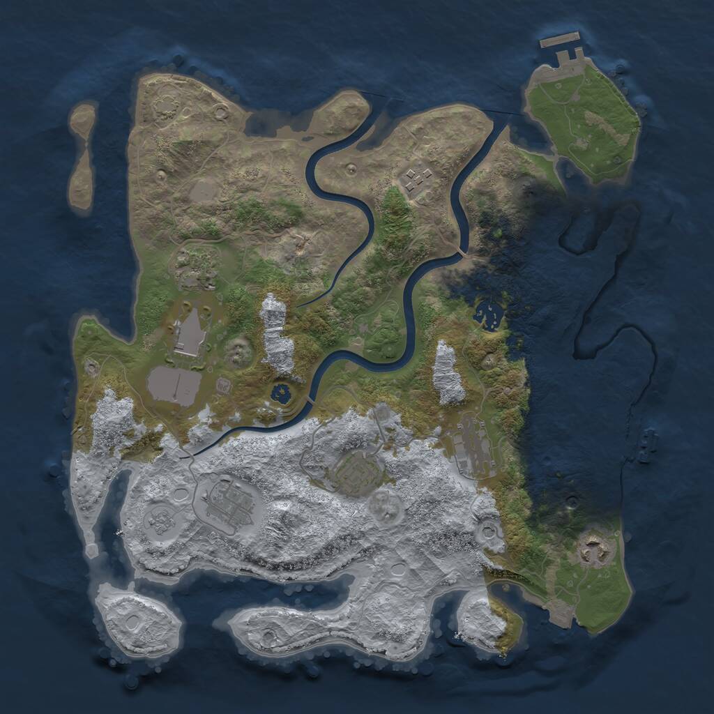 Rust Map: Procedural Map, Size: 3600, Seed: 30536259, 14 Monuments