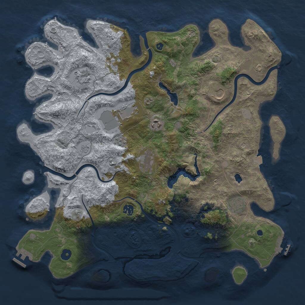 Rust Map: Procedural Map, Size: 4200, Seed: 692656430, 14 Monuments