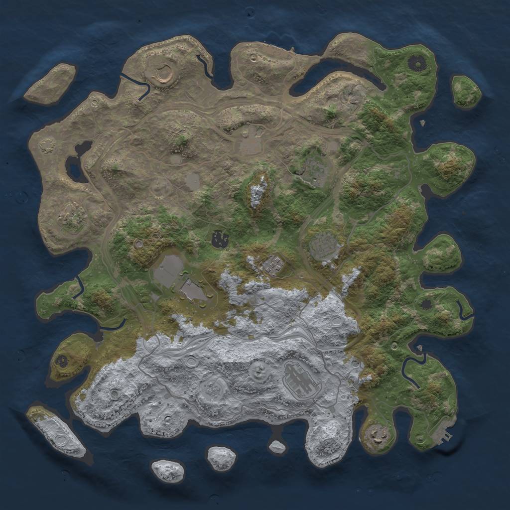 Rust Map: Procedural Map, Size: 4250, Seed: 40259840, 18 Monuments