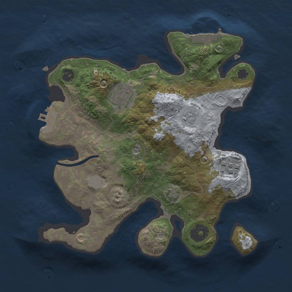 Rust Map: Procedural Map, Size: 2469, Seed: 5745, 10 Monuments