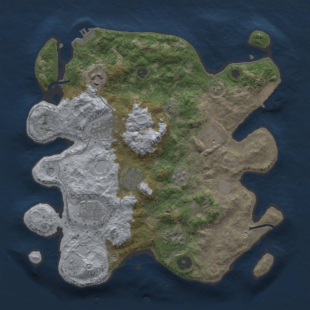 Rust Map: Procedural Map, Size: 3250, Seed: 5638, 15 Monuments