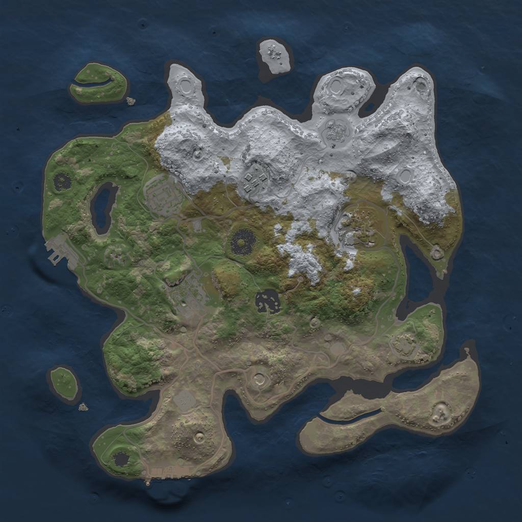 Rust Map: Procedural Map, Size: 3000, Seed: 17123, 13 Monuments