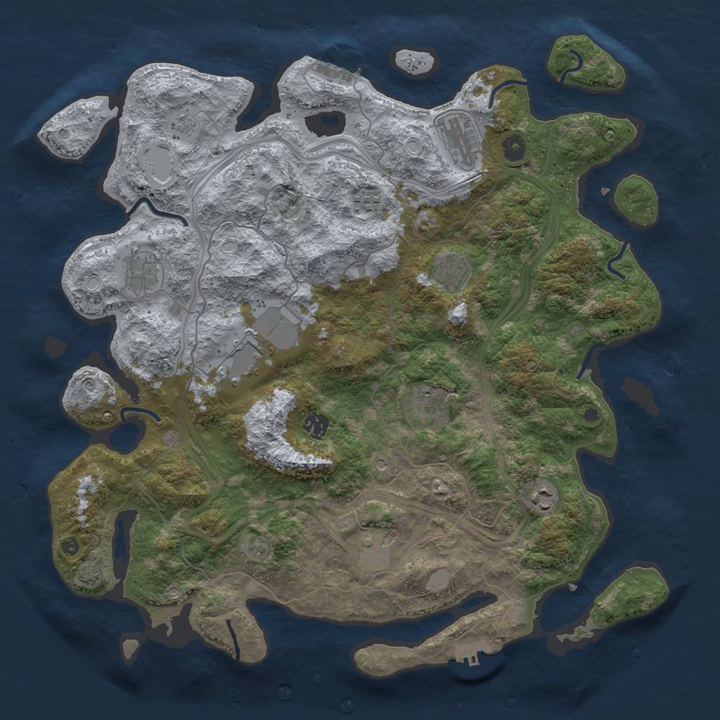 Rust Map: Procedural Map, Size: 4250, Seed: 649008, 17 Monuments