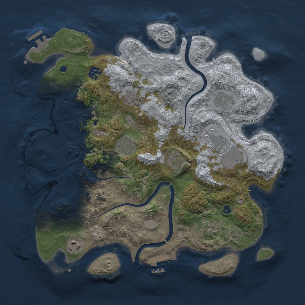 Rust Map: Procedural Map, Size: 3650, Seed: 8820004, 15 Monuments