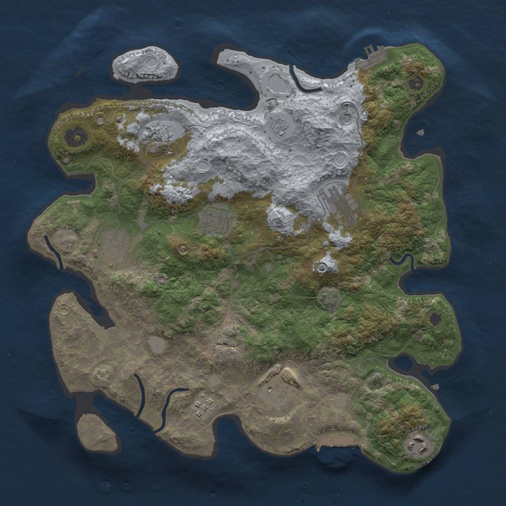 Rust Map: Procedural Map, Size: 3450, Seed: 10920063, 15 Monuments