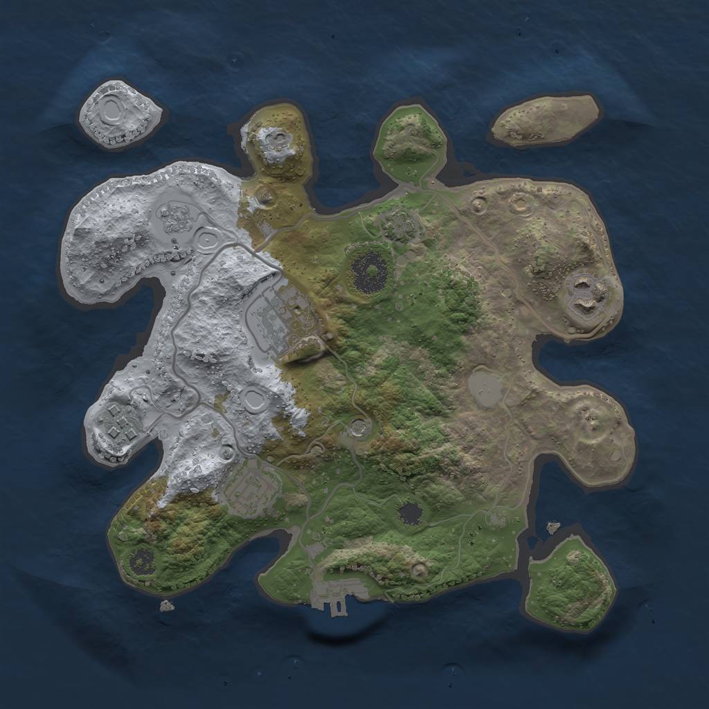 Rust Map: Procedural Map, Size: 2700, Seed: 304801308, 11 Monuments
