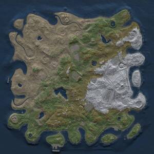 Thumbnail Rust Map: Procedural Map, Size: 4500, Seed: 424592655, 17 Monuments