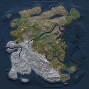 Thumbnail Rust Map: Procedural Map, Size: 3500, Seed: 1258169984, 14 Monuments