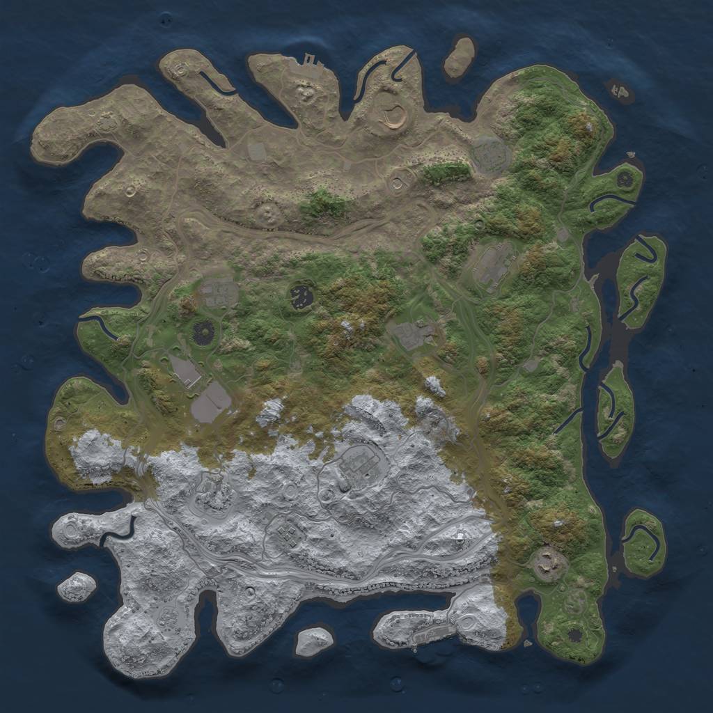 Rust Map: Procedural Map, Size: 4500, Seed: 165323808, 19 Monuments