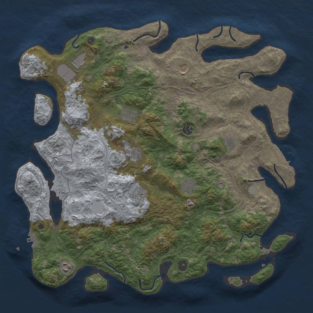 Rust Map: Procedural Map, Size: 4500, Seed: 19686, 18 Monuments