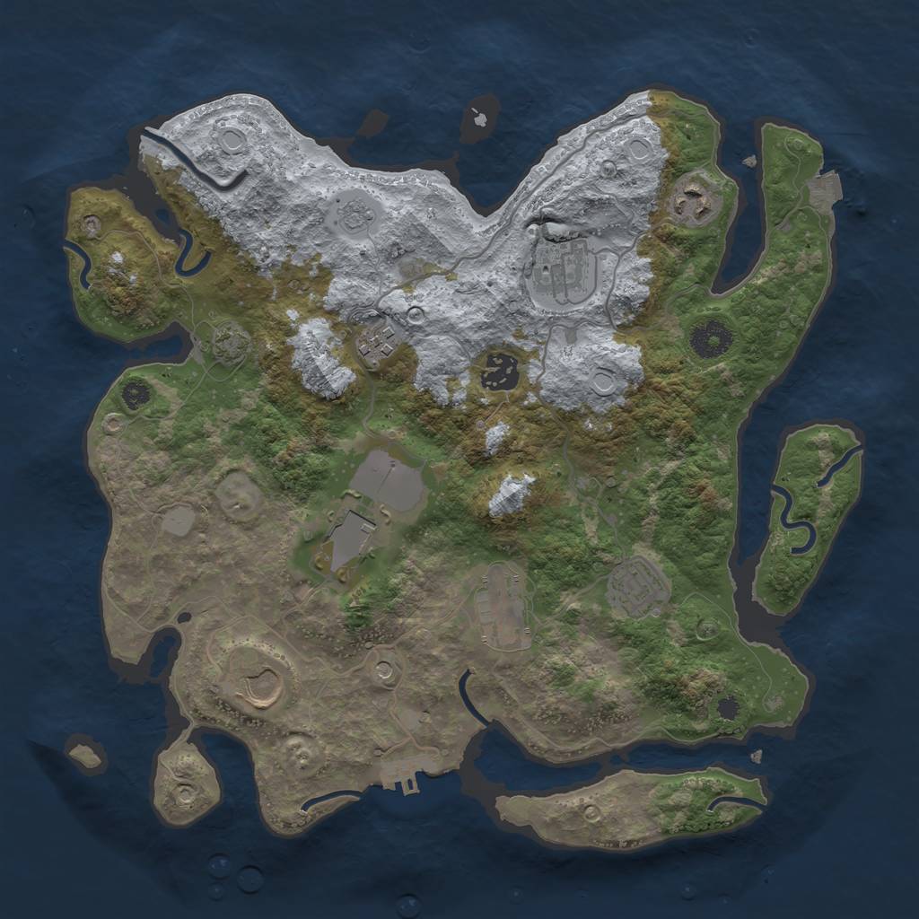 Rust Map: Procedural Map, Size: 3500, Seed: 96326198, 15 Monuments