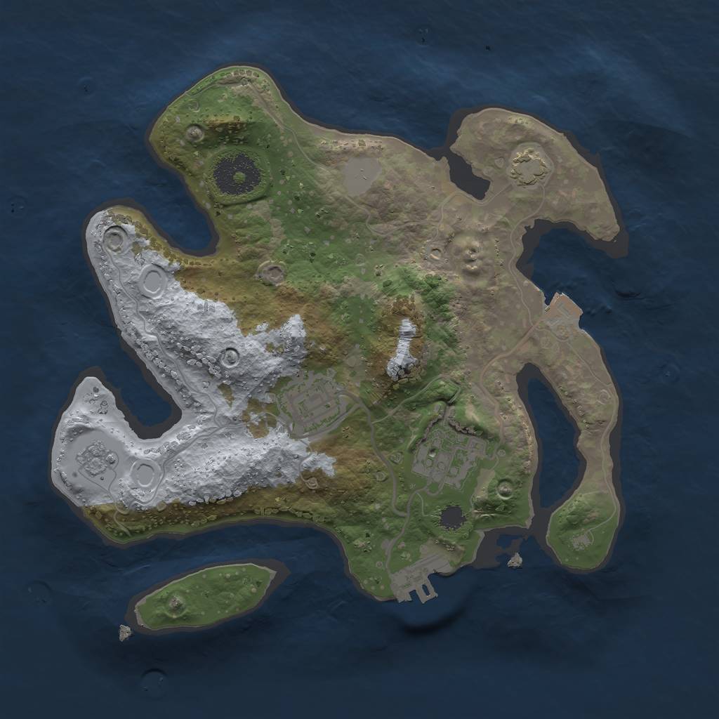 Rust Map: Procedural Map, Size: 2500, Seed: 1545782586, 8 Monuments