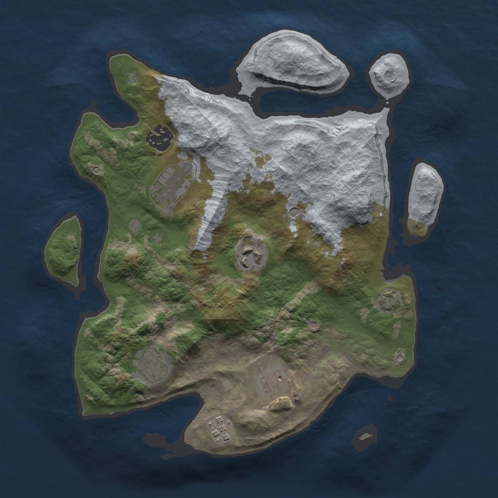 Rust Map: Barren, Size: 3000, Seed: 1587094548, 10 Monuments