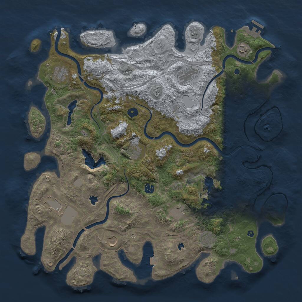 Rust Map: Procedural Map, Size: 4500, Seed: 1775980409, 15 Monuments