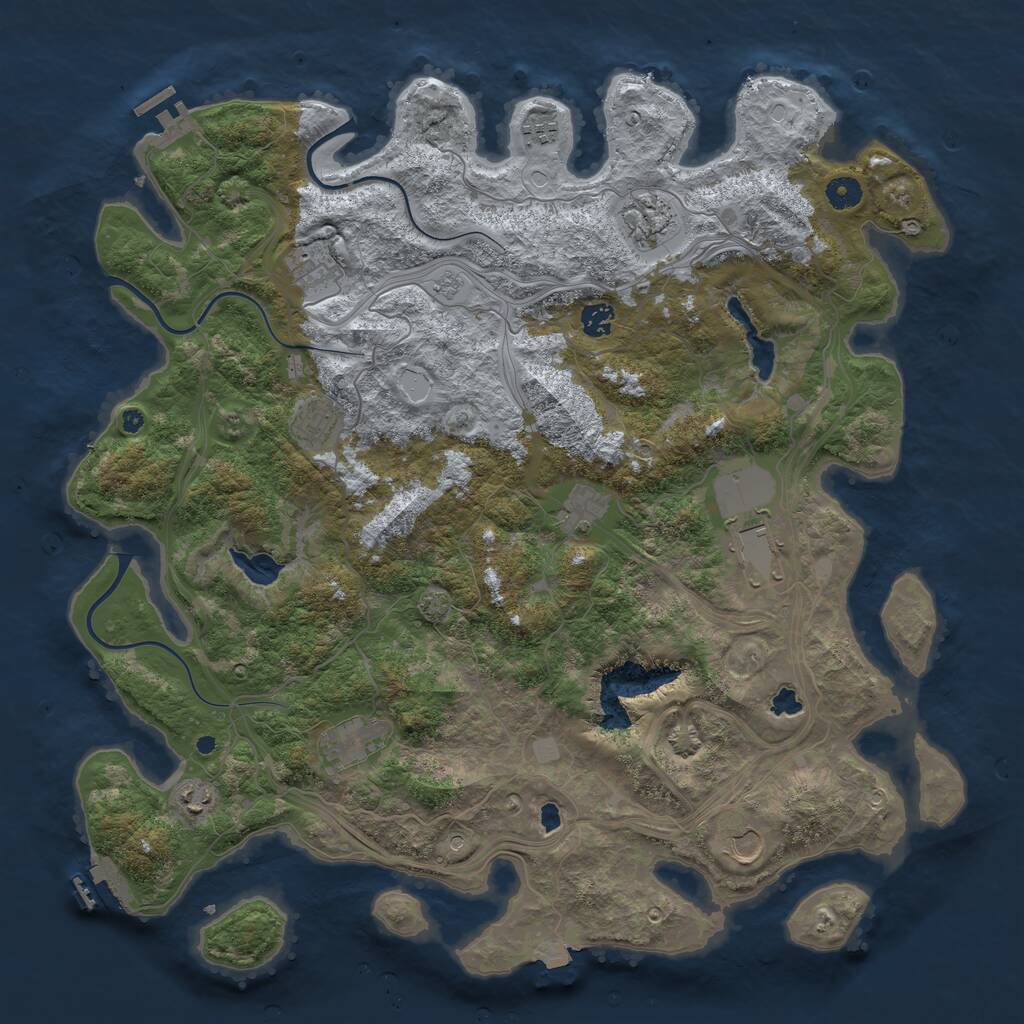 Rust Map: Procedural Map, Size: 4500, Seed: 287048229, 16 Monuments