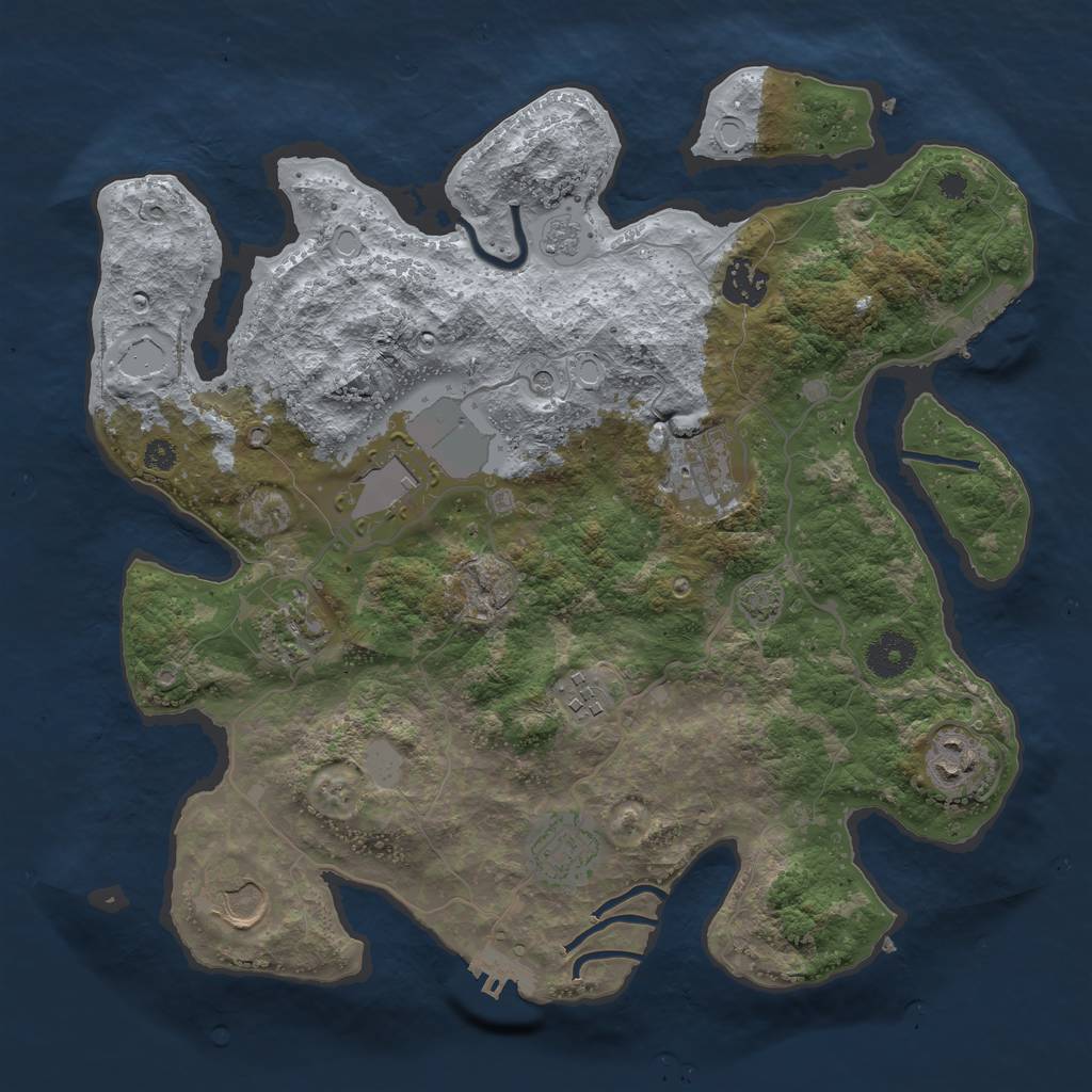 Rust Map: Procedural Map, Size: 3500, Seed: 62023, 16 Monuments