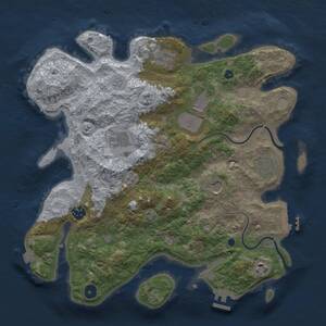 Thumbnail Rust Map: Procedural Map, Size: 3700, Seed: 14859585, 14 Monuments