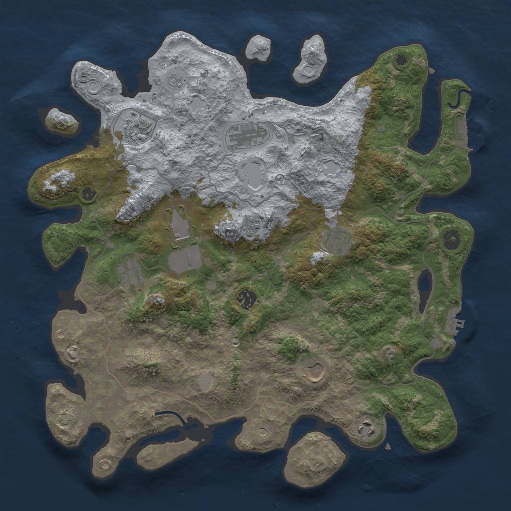 Rust Map: Procedural Map, Size: 4000, Seed: 1515196054, 17 Monuments