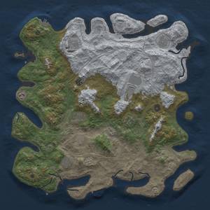 Thumbnail Rust Map: Procedural Map, Size: 4500, Seed: 484634961, 18 Monuments