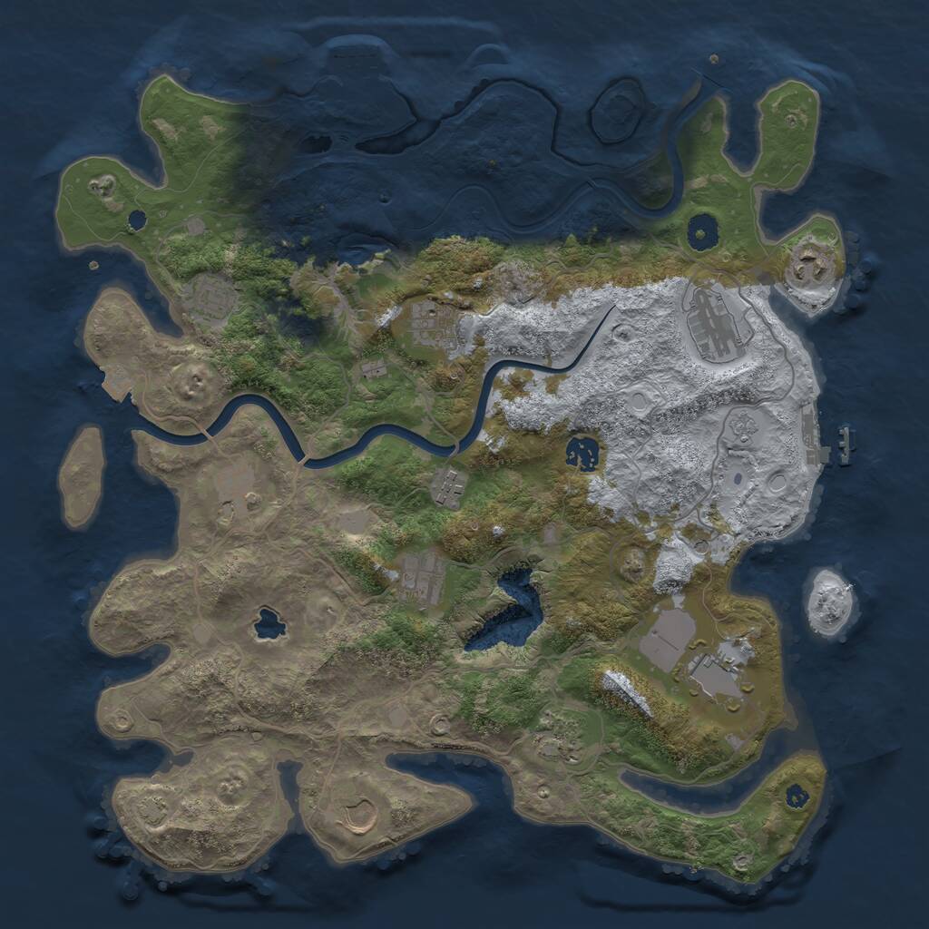 Rust Map: Procedural Map, Size: 4000, Seed: 71840, 17 Monuments