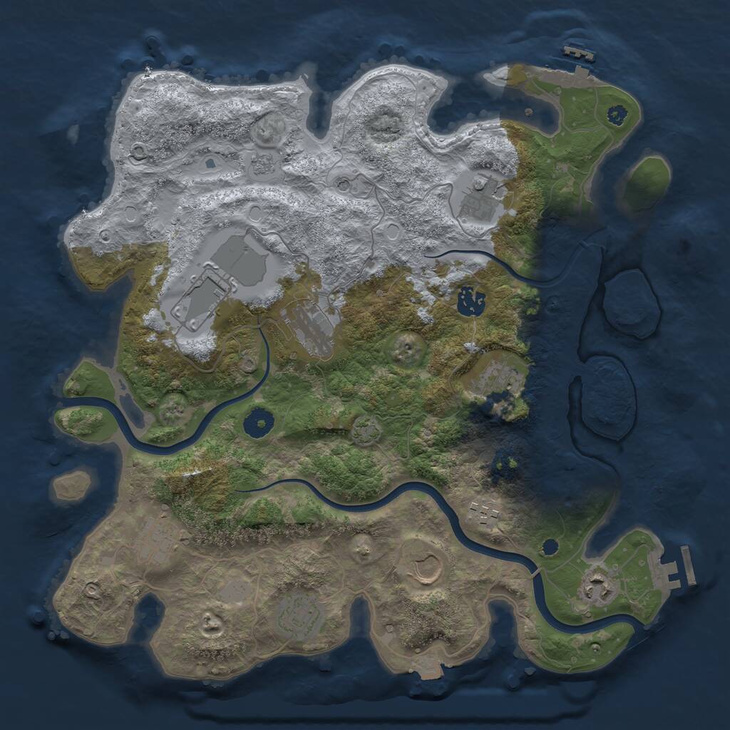 Rust Map: Procedural Map, Size: 3700, Seed: 1638634805, 16 Monuments