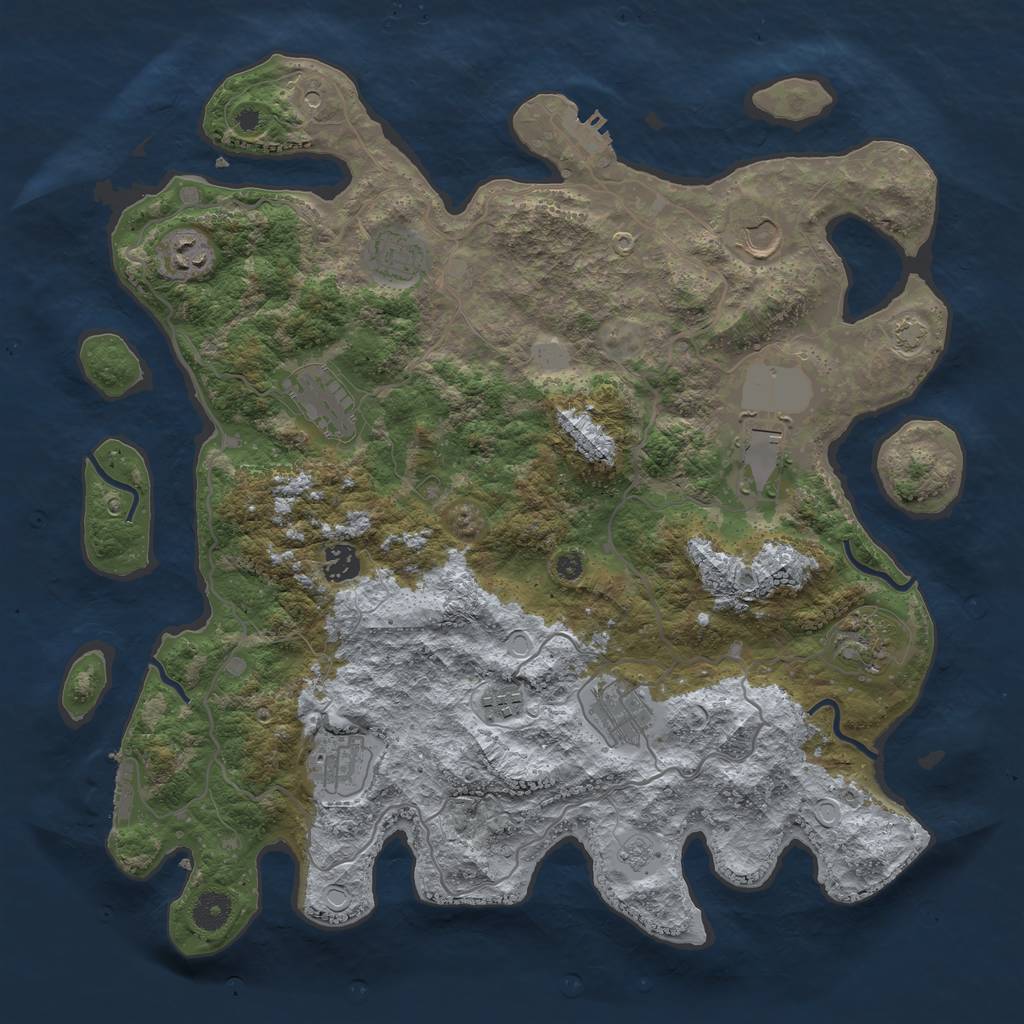 Rust Map: Procedural Map, Size: 4000, Seed: 110296179, 18 Monuments