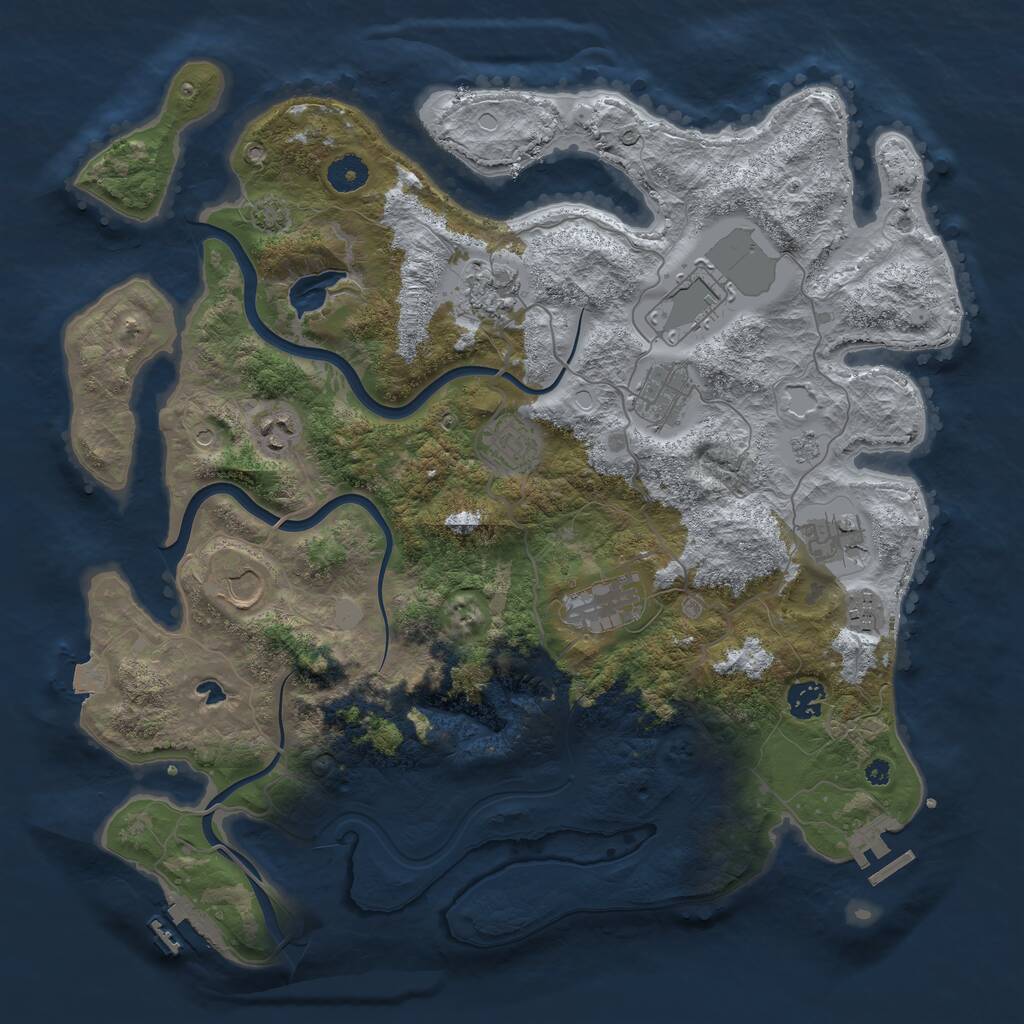 Rust Map: Procedural Map, Size: 4000, Seed: 89756258, 16 Monuments