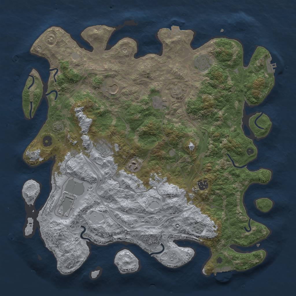 Rust Map: Procedural Map, Size: 4250, Seed: 20230601, 16 Monuments